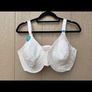 Vanity Fair Beauty Back Full Figure Underwire Bra 42DDD Coconut White Lace NWT
